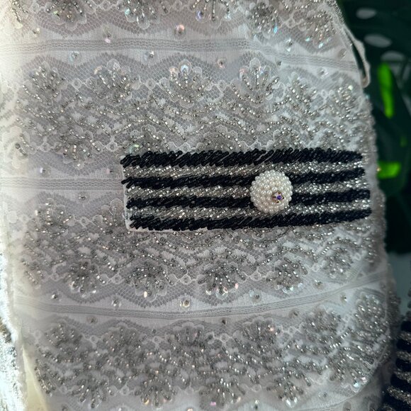 324. VINTAGE My Fair Lady  Style Beaded Mid Century Jacket Top Sz 8 XS S - Picture 8 of 8